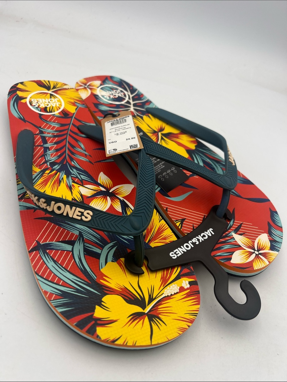 JACK&JONES flip flop 🩴 Hawaii print Thong Sandals US 11/12 NEW